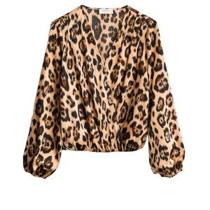 Katie Sturino x‎ Stitch Fix Cheetah Print Blouse Sz 3X Altered